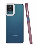 Eiroo Mima Samsung Galaxy A12 / M12 Kamera Korumalı Mürdüm Rubber Kılıf