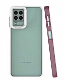 Eiroo Mima Samsung Galaxy M22 Kamera Korumalı Mürdüm Rubber Kılıf