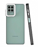 Eiroo Mima Samsung Galaxy A22 4G Kamera Korumal Siyah Rubber Klf