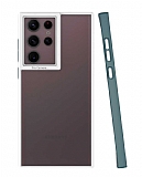 Eiroo Mima Samsung Galaxy S22 Ultra 5G Kamera Korumalı Koyu Yeşil Rubber Kılıf