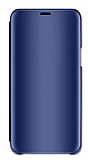 Eiroo Mirror Cover Samsung Galaxy A50 Aynalı Kapaklı Lacivert Kılıf