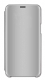 Eiroo Mirror Cover Samsung Galaxy J4 Plus Aynalı Kapaklı Silver Kılıf