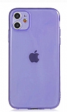 Eiroo Mun iPhone 11 effaf Mor Silikon Klf
