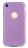 Eiroo Mun iPhone 7 / 8 Şeffaf Lila Silikon Kılıf
