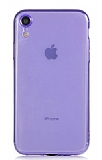 Eiroo Mun iPhone XR Şeffaf Mor Silikon Kılıf