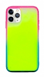 Eiroo Neon Bumper iPhone 11 Pro Max Karanlıkta Parlayan Sarı Silikon Kılıf