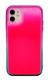 Eiroo Neon Bumper iPhone 12 Mini Karanlıkta Parlayan Pembe Silikon Kılıf