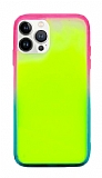 Eiroo Neon Bumper iPhone 13 Pro Karanlkta Parlayan Sar Silikon Klf