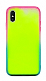 Eiroo Neon Bumper iPhone XS Max Karanlıkta Parlayan Sarı Silikon Kılıf