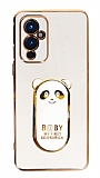 Eiroo OnePlus 9 Baby Panda Standl Beyaz Silikon Klf