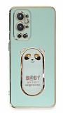 Eiroo OnePlus 9 Pro Baby Panda Standl Yeil Silikon Klf