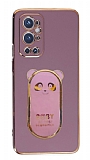 Eiroo OnePlus 9 Pro Baby Panda Standl Mor Silikon Klf