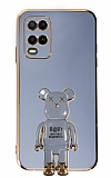 Eiroo Oppo A54 4G Baby Bear Standlı Mavi Silikon Kılıf