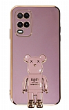 Eiroo Oppo A54 4G Baby Bear Standlı Mor Silikon Kılıf