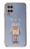 Eiroo Oppo A54 4G Candy Bear Standl Mavi Silikon Klf