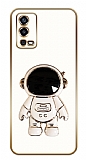 Eiroo Oppo A55 Astronot Standl Beyaz Silikon Klf
