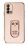 Eiroo Oppo F19 Baby Panda Standlı Pembe Silikon Kılıf