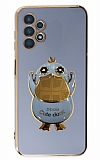 Eiroo rdek Samsung Galaxy A33 5G Standl Mavi Silikon Klf