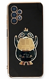 Eiroo Ördek Samsung Galaxy A52 Standlı Siyah Silikon Kılıf