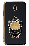 Eiroo Ördek Samsung Galaxy J7 Pro 20217 Standlı Siyah Silikon Kılıf