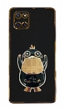 Eiroo Ördek Samsung Galaxy Note 10 Lite Standlı Siyah Silikon Kılıf