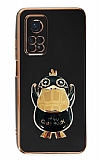 Eiroo rdek Xiaomi Mi 10T Standl Siyah Silikon Klf