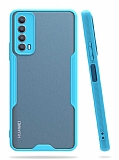 Eiroo Painted Huawei P Smart 2021 Mavi Silikon Klf