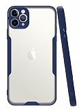 Eiroo Painted iPhone 11 Pro Max Lacivert Silikon Kılıf