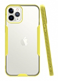 Eiroo Painted iPhone 12 / 12 Pro 6.1 inç Sarı Silikon Kılıf