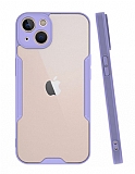 Eiroo Painted iPhone 13 Mini Kamera Korumal Mor Klf