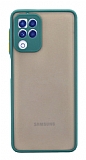Eiroo Painted Samsung Galaxy A22 4G Kamera Korumal Yeil Klf