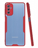 Eiroo Painted Samsung Galaxy M52 5G Krmz Silikon Klf