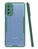Eiroo Painted Samsung Galaxy M52 5G Yeil Silikon Klf