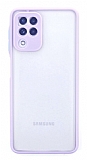 Eiroo Painted Samsung Galaxy M22 Kamera Korumalı Mor Kılıf
