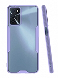 Eiroo Painted Oppo A16 Kamera Korumal Mor Klf