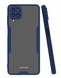 Eiroo Painted Samsung Galaxy A12 Kamera Korumal Lacivert Klf
