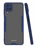 Eiroo Painted Samsung Galaxy M12 Kamera Korumal Lacivert Klf