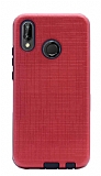 Eiroo Panther Huawei P20 Lite Silikon Kenarlı Kırmızı Rubber Kılıf