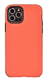 Eiroo Panther iPhone 11 Pro Max Silikon Kenarl Turuncu Rubber Klf