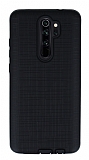 Eiroo Panther Xiaomi Redmi Note 8 Pro Silikon Kenarlı Siyah Rubber Kılıf