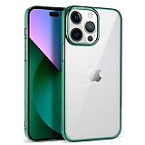 Eiroo Pixel iPhone 14 Pro Max Koyu Yeşil Rubber Kılıf