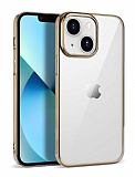 Eiroo Pixel iPhone 14 Gold Rubber Kılıf