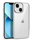 Eiroo Pixel iPhone 14 Silver Rubber Kılıf