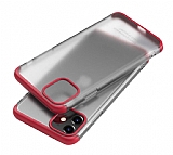 Zore GKK Ays iPhone 11 360 Derece Koruma Şeffaf Kırmızı Rubber Kılıf