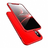 Zore GKK Ays iPhone XS Max 360 Derece Koruma Kırmızı Rubber Kılıf