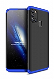 Zore GKK Ays Samsung Galaxy A21s 360 Derece Koruma Mavi-Siyah Rubber Klf