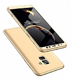 Zore GKK Ays Samsung Galaxy A8 2018 360 Derece Koruma Gold Rubber Kılıf