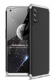 Zore GKK Ays Realme 7 Pro 360 Derece Koruma Silver-Siyah Rubber Klf