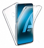 Eiroo Protection Samsung Galaxy A40 360 Derece Koruma effaf Silikon Klf
