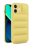 Eiroo Puffer iPhone 11 Sarı Silikon Kılıf